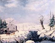 George Henry Durrie Winter in New England Germany oil painting artist